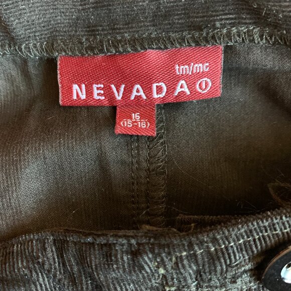 NEVADA - Fine Wale Corduroy Skirt - Brown Button-Front with lace hem - Size 16 - Picture 9 of 12